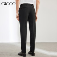 G2000【挺括合身剪裁】男装春夏商场抗静电可机洗正装西裤平纹【G2】 不易皱-商务-黑色-合身平纹 30