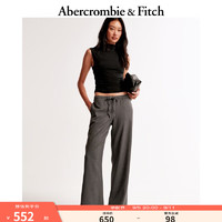 ABERCROMBIE & FITCH女装 24秋季辣妹时尚气质抽绳松紧阔腿西装裤KI156-4389 深灰色 165/76A M标准版