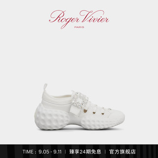 Roger Vivier 罗杰维维亚 ROGERVIVIER/2024夏季RV女鞋Viv Run织物轻便运动休闲鞋 白色 34