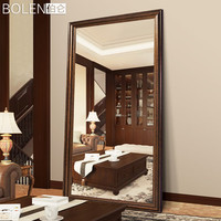 伯仑 穿衣镜欧式美式全身镜服装店落地镜试衣镜防爆大镜子复古壁挂镜