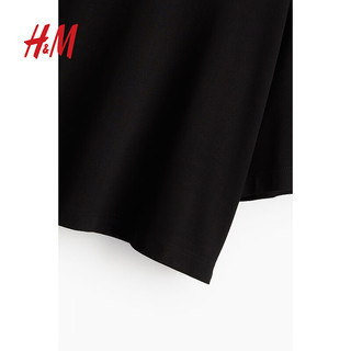 H&M2024秋季女装方形T恤1251462 黑色 170/116