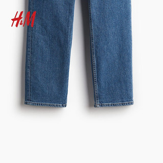 H&M2024秋季女士高腰直筒牛仔裤1222676 牛仔蓝 170/88 46