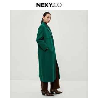 奈蔻【美利奴羊毛】NEXY.CO/奈蔻2024年冬季双面毛呢大衣 中翠绿色 M