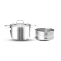 Fissler 菲仕乐 新家庭系列 汤锅(20cm+蒸屉、3.9L、304不锈钢)