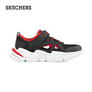 斯凯奇（Skechers）运动鞋子撞色闪电休闲鞋子403614L 黑色/绿色/红色/BGRD 27.5码