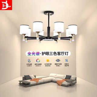 D&L 客厅吊灯 现代简约 LED灯具 8头 三色调光 96W