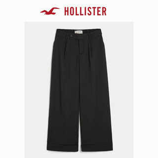 HOLLISTER24秋季百搭舒适休闲低腰阔腿裤长裤 女 KI356-4140 黑色 M (165/74A)标准版