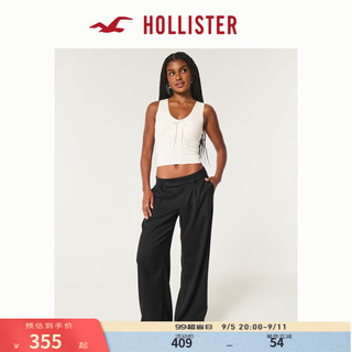 HOLLISTER24秋季百搭舒适休闲低腰阔腿裤长裤 女 KI356-4140 黑色 M (165/74A)标准版