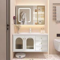 莫顿橡木烤漆田园风陶瓷一体盆浴室柜洗脸盆柜组合洗手盆洗漱台