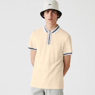 LACOSTE 拉科斯特 法国鳄鱼男装翻领撞色条纹休闲短袖衫经典百搭男式POLO衫男