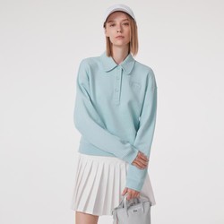 LACOSTE 拉科斯特 法国鳄鱼女装秋冬经典polo领简约短款卫衣