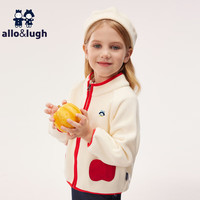allo&lugh【花园农场】阿路和如2024秋季童装女童暖和奥利绒外套柔软 乳白色  140cm