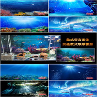 逸乐宠 鱼缸背景纸3立体高清图画壁纸水族箱贴纸壁画海底造景装饰画定做 100长x70高无胶