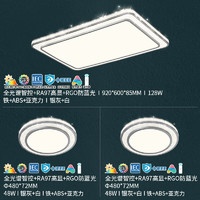 雷士照明 NVC Lighting  LightingLED吸顶灯 智能客厅灯时尚房间餐厅卧室灯全屋灯饰灯具套餐银晶宏 【全光谱护眼】两室一厅