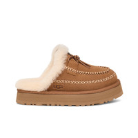 UGG 女士时尚舒适纯色厚底系带装饰休闲半拖包头拖 1158260 栗色 42