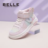 百亿补贴：BeLLE 百丽 女童高帮板鞋软底防滑时尚洋气休闲百搭运动鞋