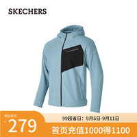 斯凯奇（Skechers）2024年秋季男子舒适保温柔软亲肤P424M132 雾灰蓝/01N9 M