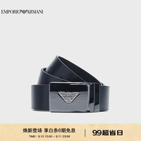 阿玛尼EMPORIO ARMANI24秋季EA男士鹰标板扣商务腰带礼盒