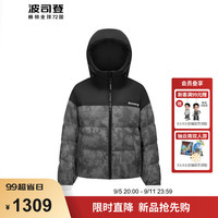 波司登2024冬季羽绒服女士短款时尚运动拼接连帽保暖外套B40143302 岩灰礁海9BF6 160/84A