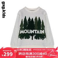 gxg.kidsGXG童装24秋季儿童毛衣中大童提花字母圆领套头保暖针织毛衫