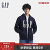 Gap男女装2024秋季新款印花字母logo抓绒连帽卫衣休闲外套660128