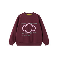 papa爬爬冬季亲子装男女童一家三口粒粒绒保暖休闲卫衣 紫红-成人 170cm