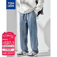 唐狮 TONLION牛仔裤男2024早秋侧边分割小细节牛仔长裤TB 复古蓝 M