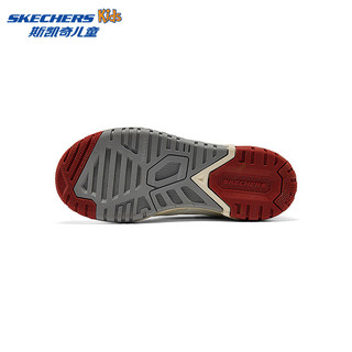 Skechers斯凯奇儿童春秋低帮休闲复古板鞋男童厚底轻便防滑运动鞋406155L 白色/红色/WRD 29码