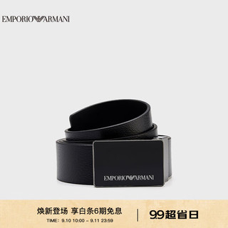 阿玛尼EMPORIO ARMANI24秋季EA男士印花LOGO粒纹皮革腰带礼盒