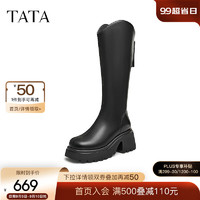 他她（TATA）2024冬时尚休闲时装长靴女CCN02DG4 黑色 34