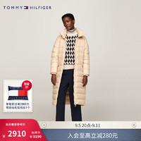 TOMMY HILFIGER【防泼水撼冬羽绒】24秋冬女鸭绒可收纳连帽长款羽绒服43553 米白色ACI S