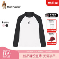 暇步士(Hush Puppies)【优弹】童装男女大童2024秋季舒适气质百搭软糯小高领打底衫 钻石黑 105cm 略薄