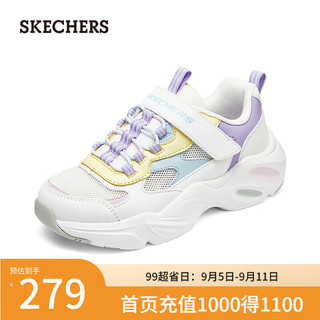 斯凯奇（Skechers）百搭运动鞋耐磨中大童鞋319009L 白色/多彩色/WMLT 31码