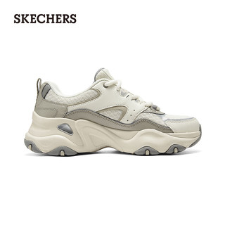 斯凯奇（Skechers）2024女式增高透气运动鞋厚底时尚150521 石头色/橄榄色/STOL 35.5