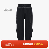 little MO&Co.little moco童装24秋装男女童工装牛仔裤休闲松紧腰束脚长裤 牛仔灰色 110/53