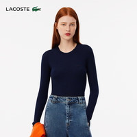 法国拉科斯特 LACOSTE女装24秋季时尚百搭修身气质圆领羊毛毛衣|AF2576 166/藏青色 36 /160