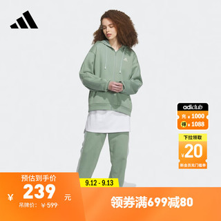 adidas 阿迪达斯 加绒连帽夹克外套女装阿迪达斯官方轻运动IK9894 银灰绿 A/L