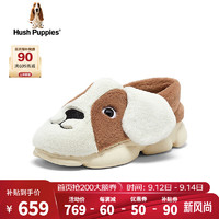 暇步士（Hush Puppies）棉拖鞋女士外穿厚底包头旅行毛毛鞋U3J12CP4 中驼 39