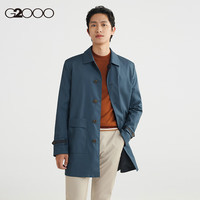 G2000【可机洗】G2000男装2024秋冬双面穿防风中长款风衣外套 巧克力色 48
