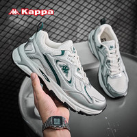 KAPPA卡帕羽翼男鞋运动鞋2024秋季休闲复古老爹鞋透气跑步鞋子 蒸汽灰/鹭羽白 41