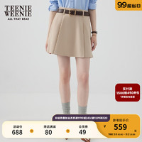 Teenie Weenie小熊2024年早秋高腰休闲裙裤卡其色时尚短裤女士 卡其色 165/M