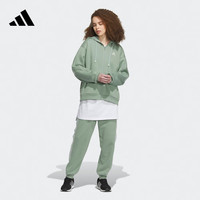 adidas加绒连帽夹克外套女装阿迪达斯轻运动IK9894 银灰绿 A/L