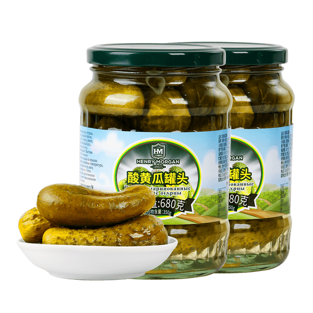 Henry Morgan 亨利摩根 进口俄式酸黄瓜 680g*2罐/箱 原味 轻食汉堡配菜
