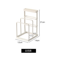 泰瑞格日式刀板架 砧板架锅盖刀具菜板收纳多功能置物架厨房整理铁艺 木盖款