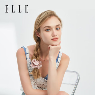 ELLE【100%桑蚕丝】发圈大肠圈女生优雅高马尾头绳高级感 贝壳粉