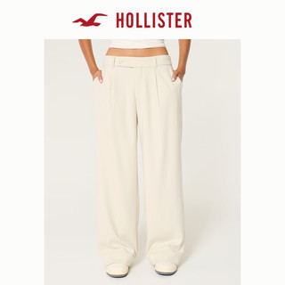 HOLLISTER24秋季百搭舒适休闲低腰阔腿裤长裤 女 KI356-4140 奶油色 S (165/68A)标准版