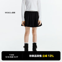 little MO&Co.REEBOK联名系列 little moco童装24秋装女童百褶半身裙子短裙 黑色 160/64