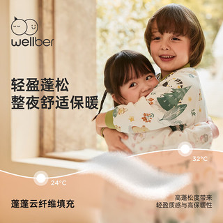 威尔贝鲁（WELLBER）婴儿睡袋儿童分腿防踢被子宝宝儿童柔软纯棉秋冬保暖抗菌厚24 奇妙航行(厚棉)10-15℃ L(身高90-100cm)