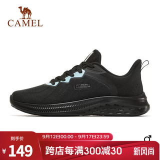 CAMEL 骆驼 运动鞋男士春季新款缓震透气防滑休闲跑步鞋男 X13S304008，黑色，男款 38