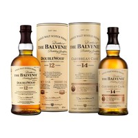 88VIP：THE BALVENIE 百富 Balvenie 百富 12年双桶+14年加勒比 单一麦芽威士忌 700ML*2